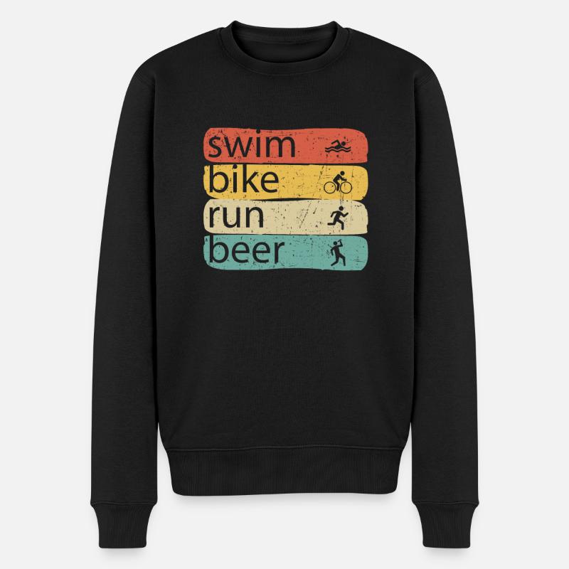 Triathlon - Männer Premium Bio Pullover - Schwarz