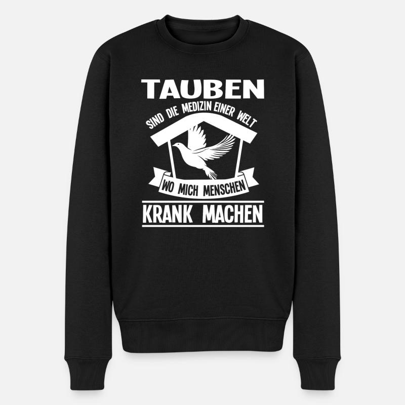 Tauben Vogel Taube Geschenk - Männer Premium Bio Pullover - Schwarz