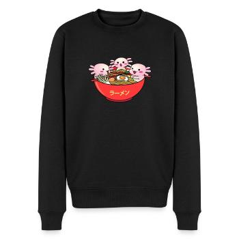 Axolotl Süße Axolotls Ramen Japanisch - Männer Premium Bio Pullover - Schwarz - Vorne - Nico (187cm)