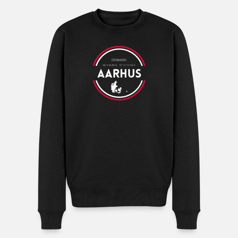 Aarhus I Dänemark Urlaub Motiv für Dänen - Männer Premium Bio Pullover - Schwarz