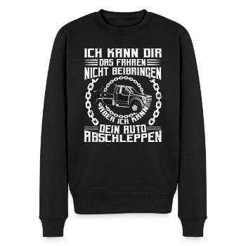 Abschlepper Kann dir das Fahren nicht bei bringen - Männer Premium Bio Pullover - Schwarz - Vorne - Nico (187cm)