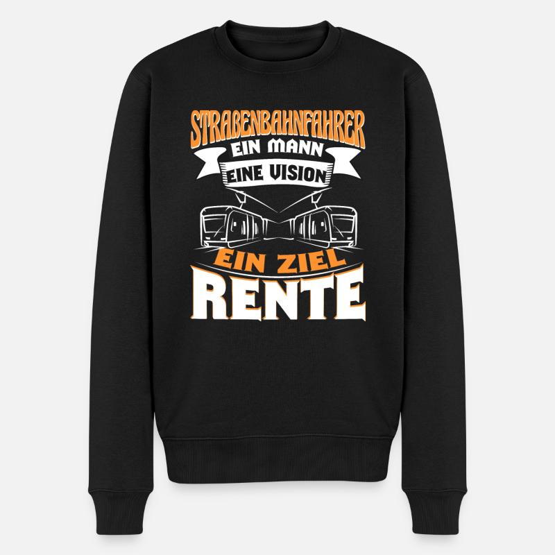 Straßenbahnfahrer Rentner Rente - Männer Premium Bio Pullover - Schwarz