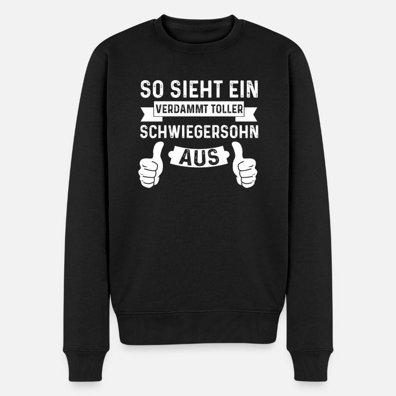 Schwiegersohn Familie Schwiegerkind Geschenk - Männer Premium Bio Pullover - Schwarz