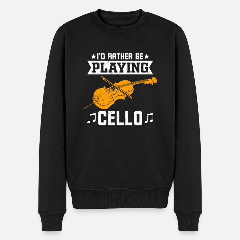 Je préfère jouer du violoncelle - Pull Premium bio Homme - noir