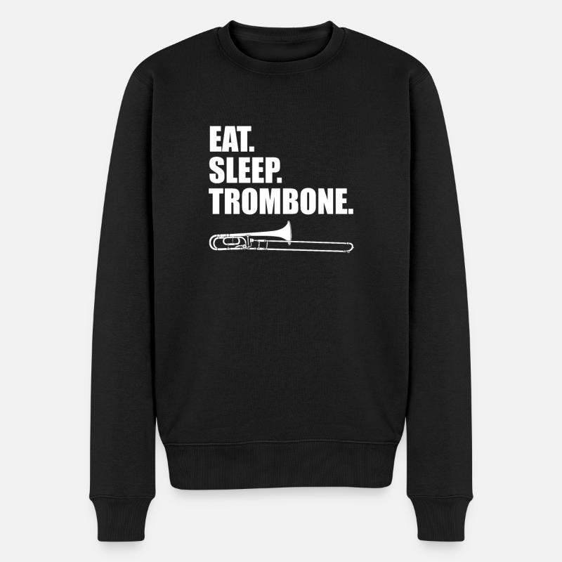 Posaune - Männer Premium Bio Pullover - Schwarz