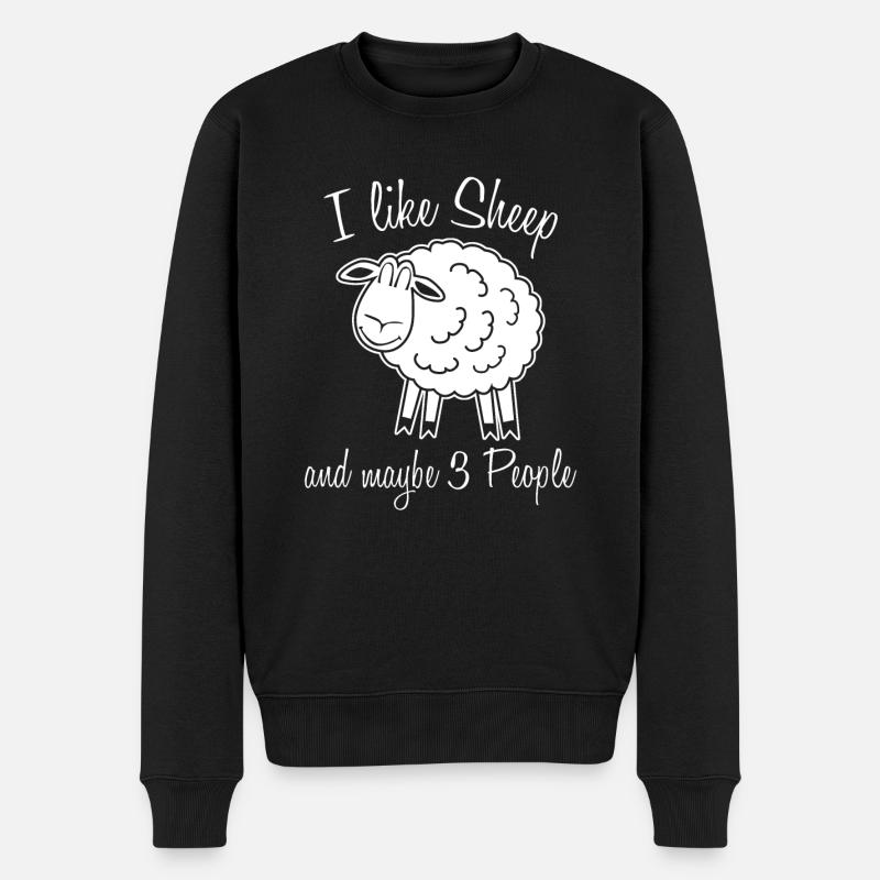 Schäfchen Schafe Schaf - Männer Premium Bio Pullover - Schwarz