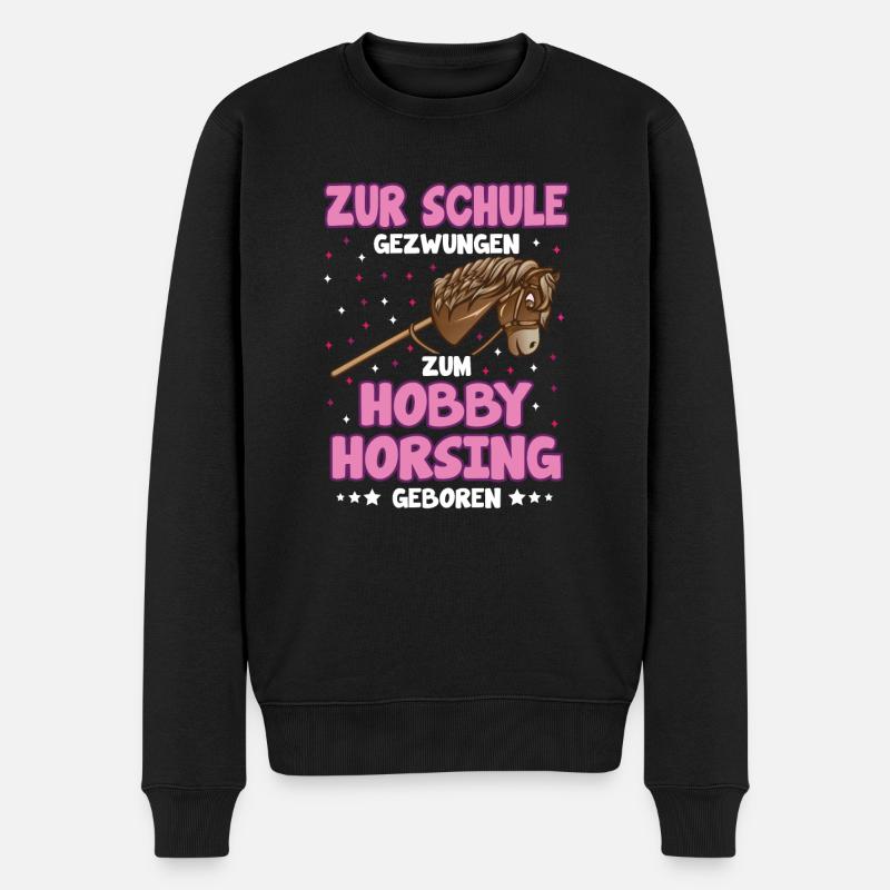 Hobby Horsing Hobby Horse Pferdemädchen - Männer Premium Bio Pullover - Schwarz