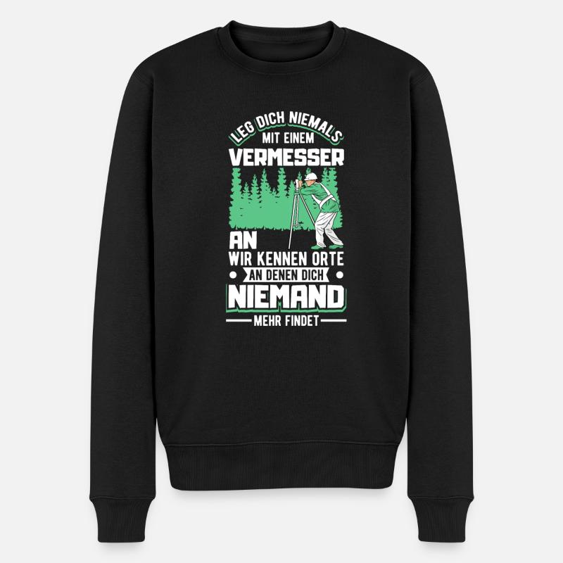 Vermesser Vermessungsingenieur Vermessung - Männer Premium Bio Pullover - Schwarz