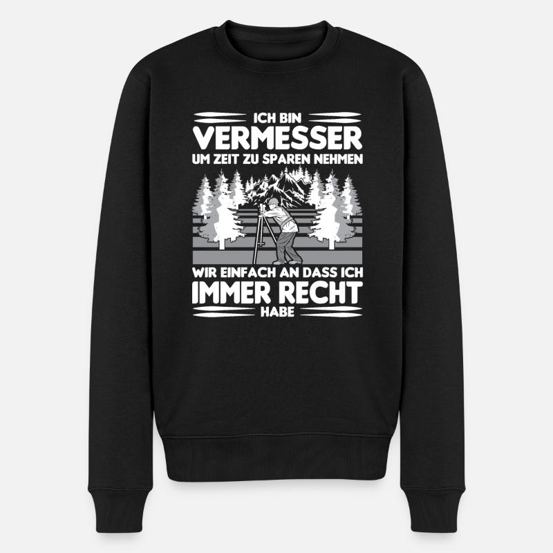 Vermesser Vermessungsingenieur Vermessung - Männer Premium Bio Pullover - Schwarz