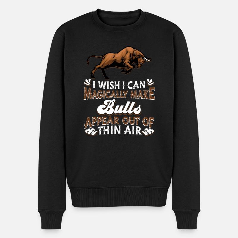 Stier Bulle - Männer Premium Bio Pullover - Schwarz