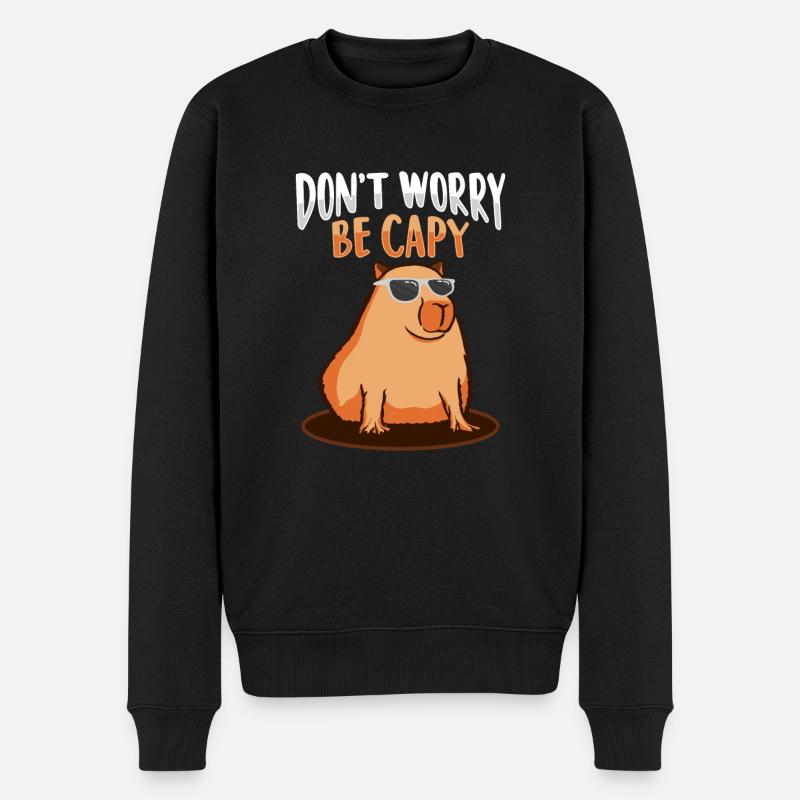 Capybara - Männer Premium Bio Pullover - Schwarz
