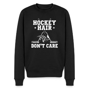 Hockey Hair Don't Care Hockey Player - Männer Premium Bio Pullover - Schwarz - Vorne - Nico (187cm)