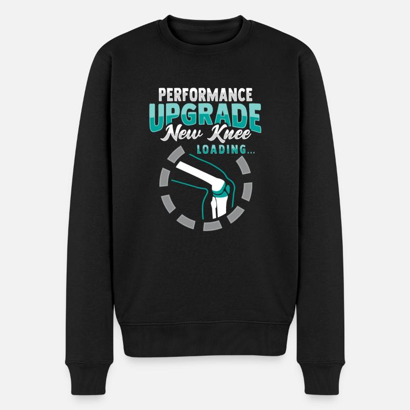 Künstliches Knie - Männer Premium Bio Pullover - Schwarz