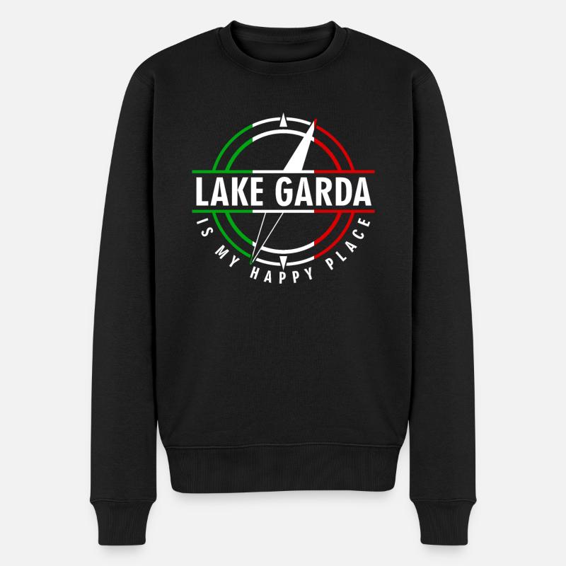 Lac de Garde Lac de Garde Vacances Lago di Garda - Pull Premium bio Homme - noir