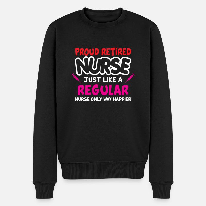 Pensionierte Krankenschwester - Männer Premium Bio Pullover - Schwarz