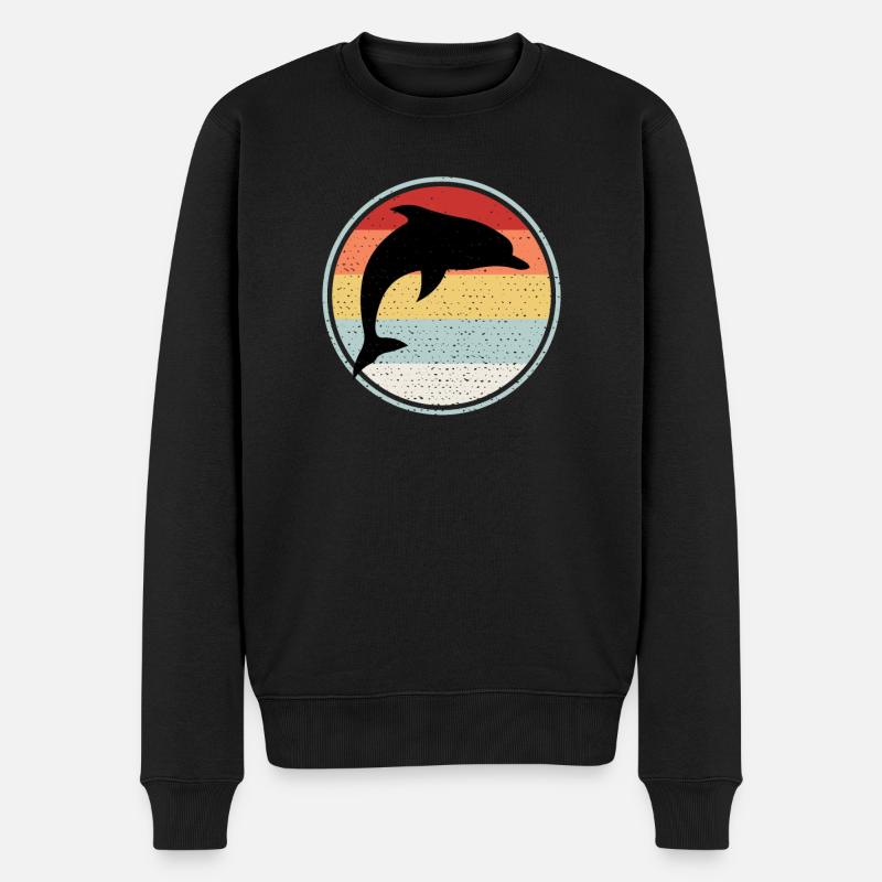 Dolfijn - Männer Premium Bio Pullover - Schwarz