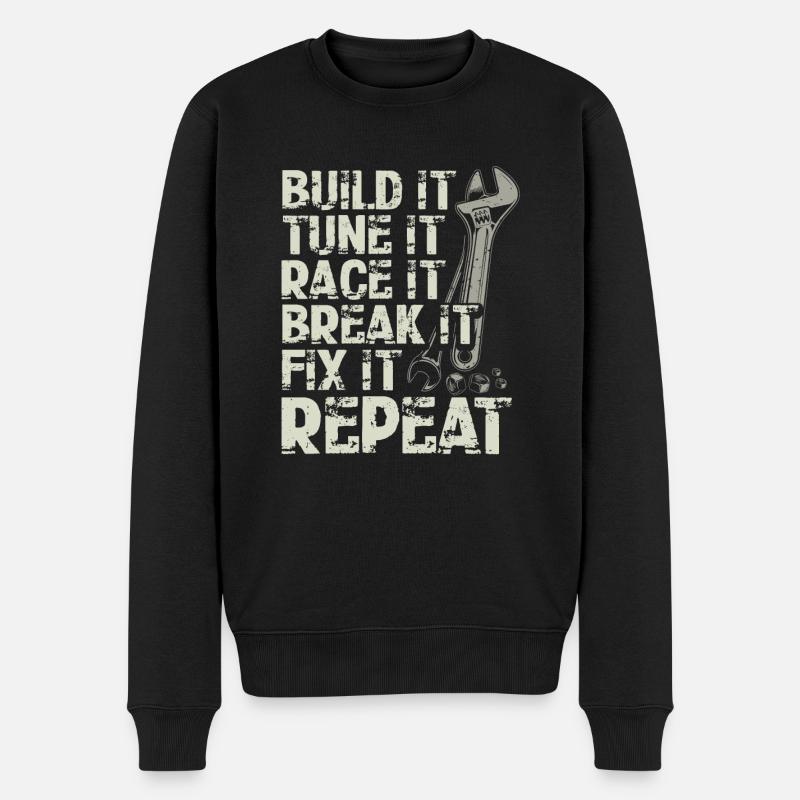 Build It Tune Race Break Fix Répéter la durée de vie de - Pull Premium bio Homme - noir