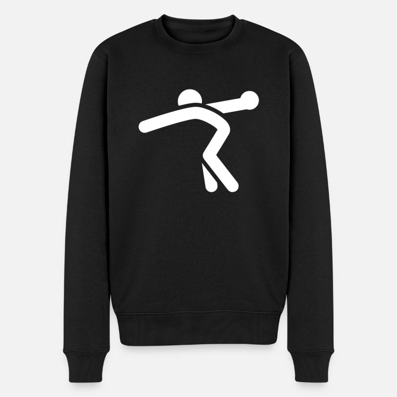 Discus Werfer Shirt Geschenk - Männer Premium Bio Pullover - Schwarz