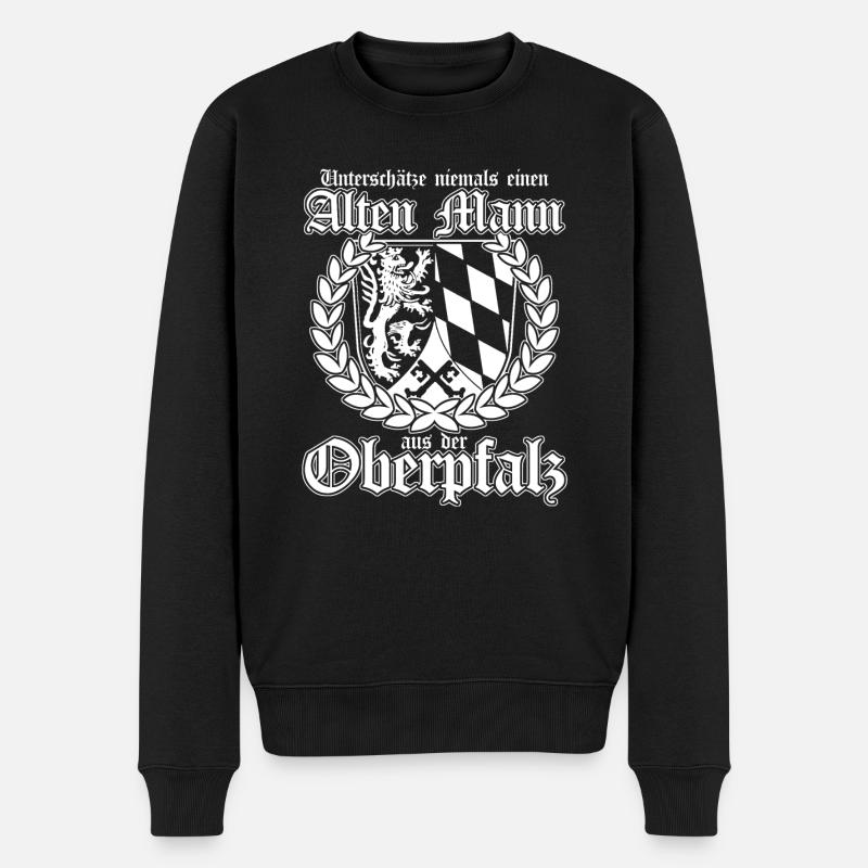 Oberpfalz Alter Mann Oberpfälzer - Männer Premium Bio Pullover - Schwarz