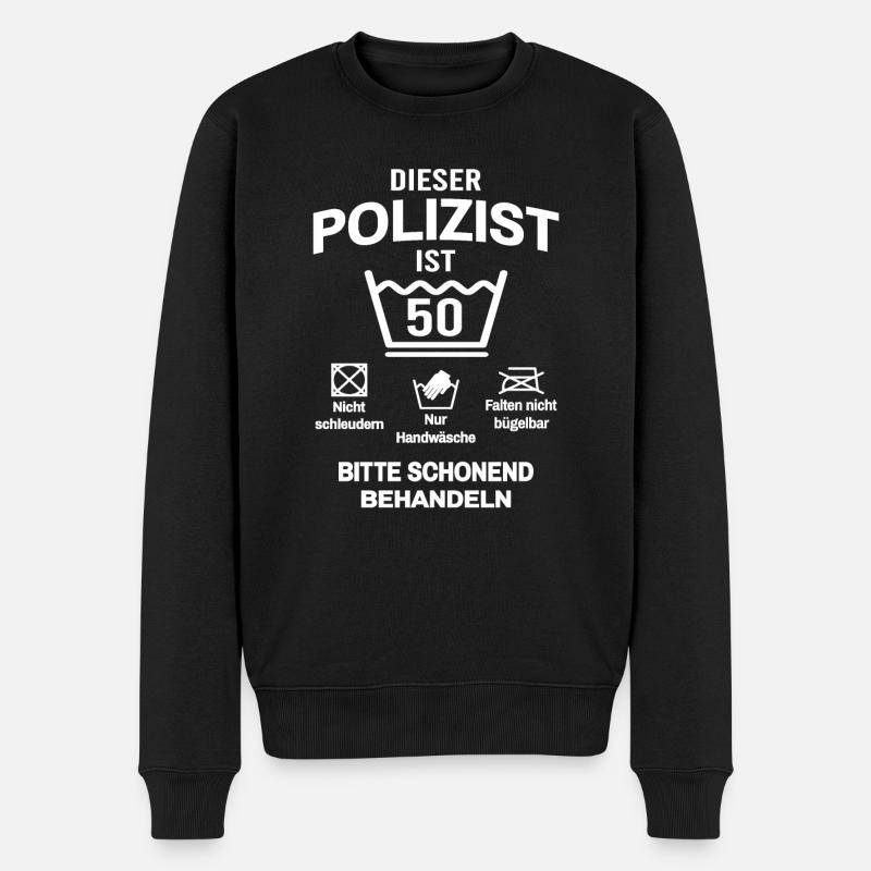 Polizist 50. Geburtstag Polizei Lustig 50 Jahre - Männer Premium Bio Pullover - Schwarz