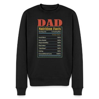Dad Nutrition Facts Serving Size 1 Amazing Man - Männer Premium Bio Pullover - Schwarz - Vorne - Nico (187cm)