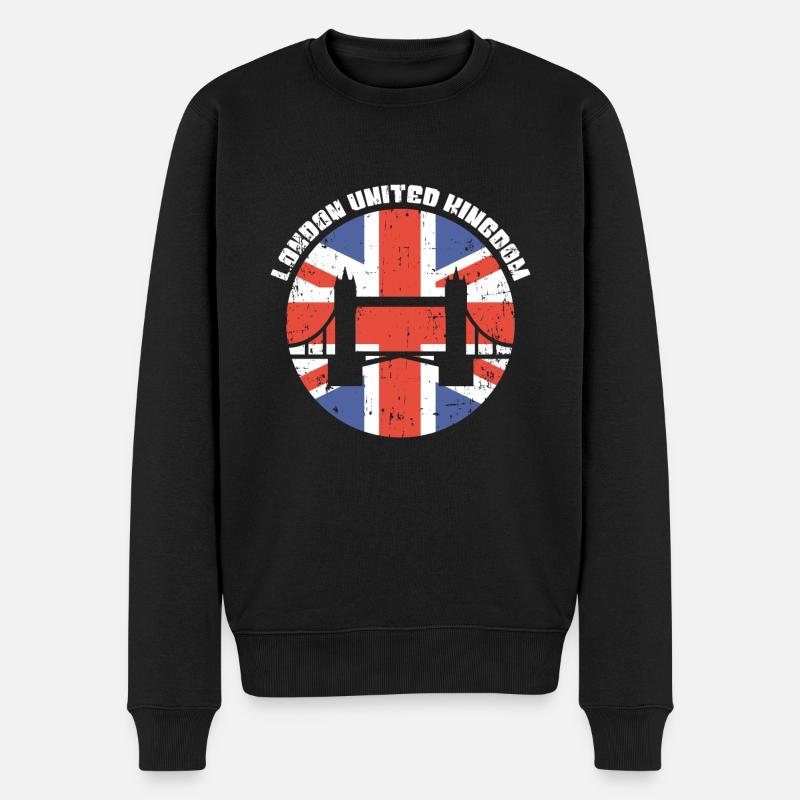London - Männer Premium Bio Pullover - Schwarz