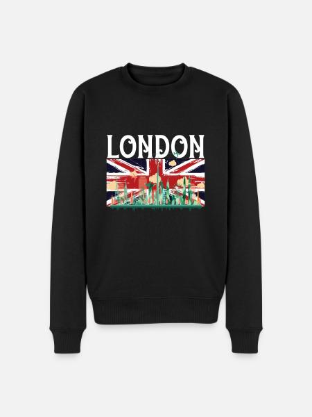 London - Men's Premium Organic Jumper - black