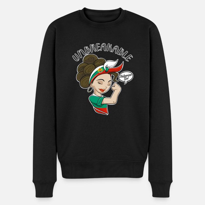 Bulgarian Girl Unbreakable Bulgarian Heritage - Männer Premium Bio Pullover - Schwarz