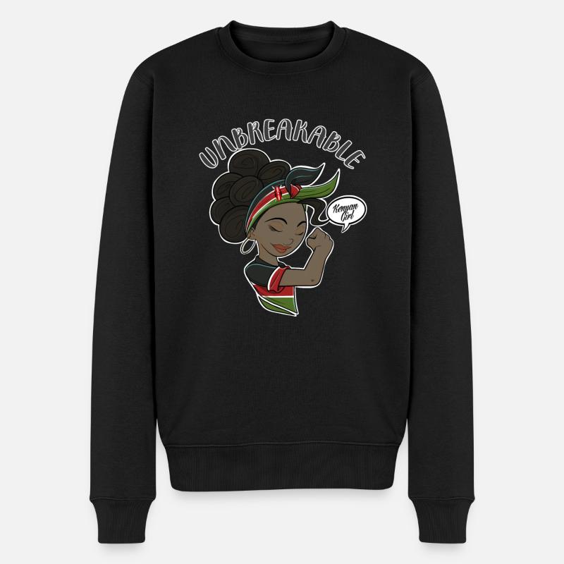Kenyan Girl Unbreakable I Kenyan Heritage I Kenya - Männer Premium Bio Pullover - Schwarz