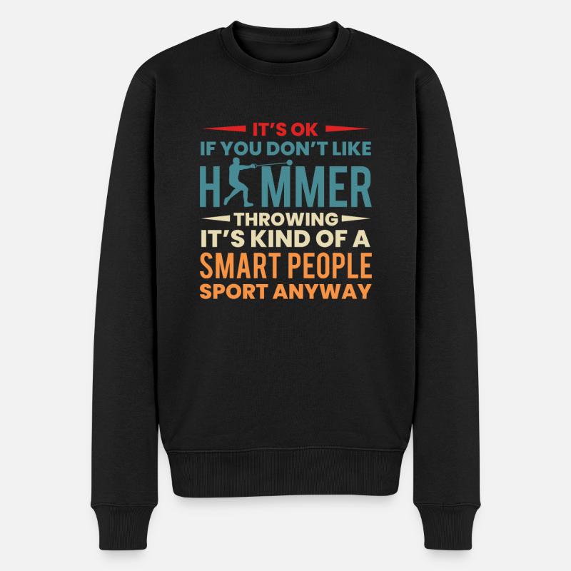 Hammerwurf Shirt Geschenk Spruch - Männer Premium Bio Pullover - Schwarz