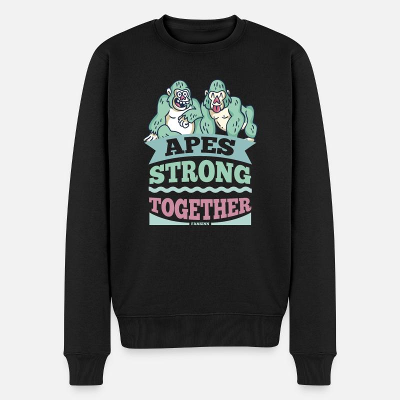Apes Strong Together - Männer Premium Bio Pullover - Schwarz