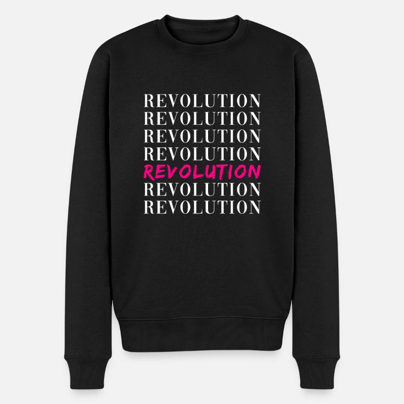 Revolution - Männer Premium Bio Pullover - Schwarz