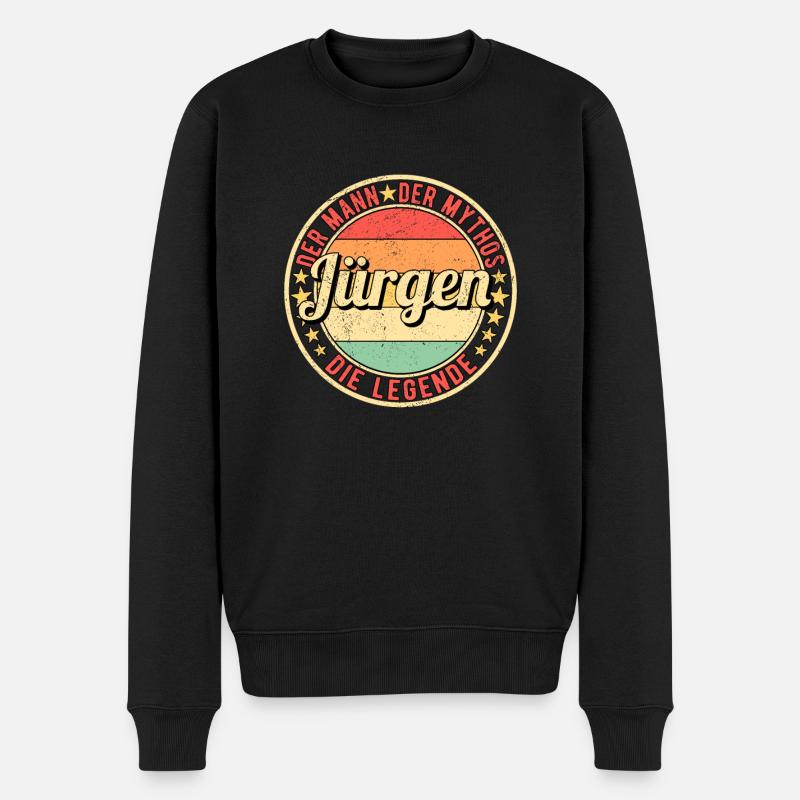 Jürgen Der Mann Der Mythos Die Legende - Männer Premium Bio Pullover - Schwarz