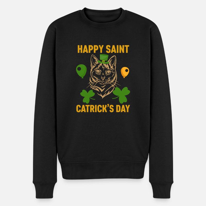 happy saint catrick´s day - Männer Premium Bio Pullover - Schwarz