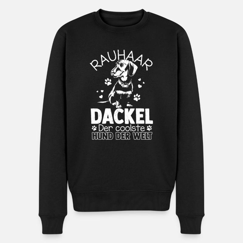 Dackel Rauhaardackel, der coolste Hund der Welt Sp - Männer Premium Bio Pullover - Schwarz