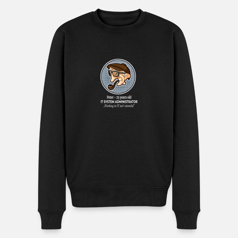 System Administrator ist kein stressiger Job - Männer Premium Bio Pullover - Schwarz