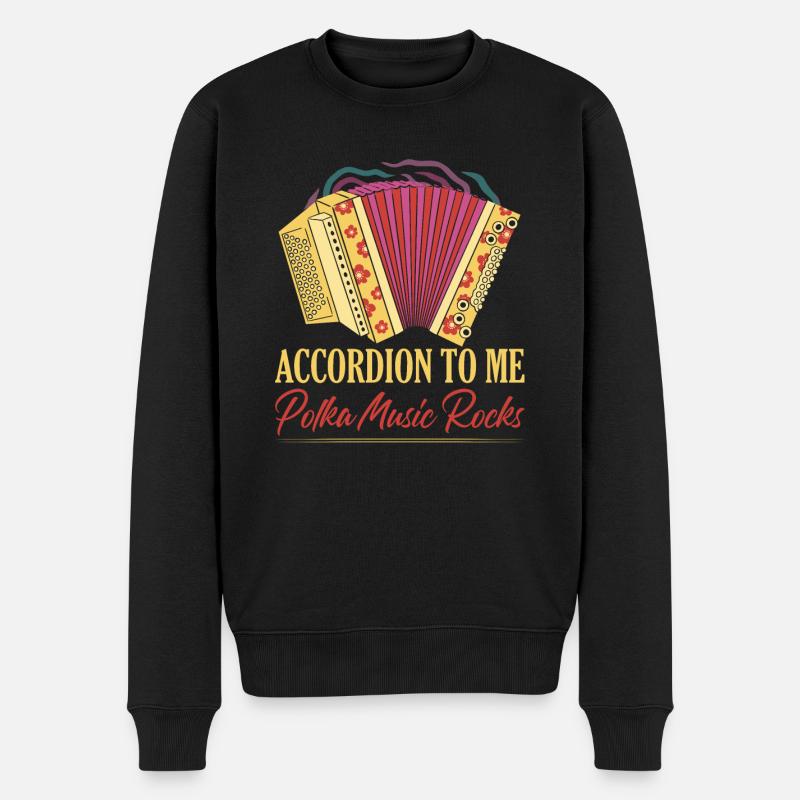 Accordion To Me Polka Music Rocks Dot - Männer Premium Bio Pullover - Schwarz