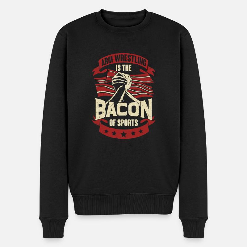 Armwrestling Bacon Armwrestler Cadeau - Pull Premium bio Homme - noir