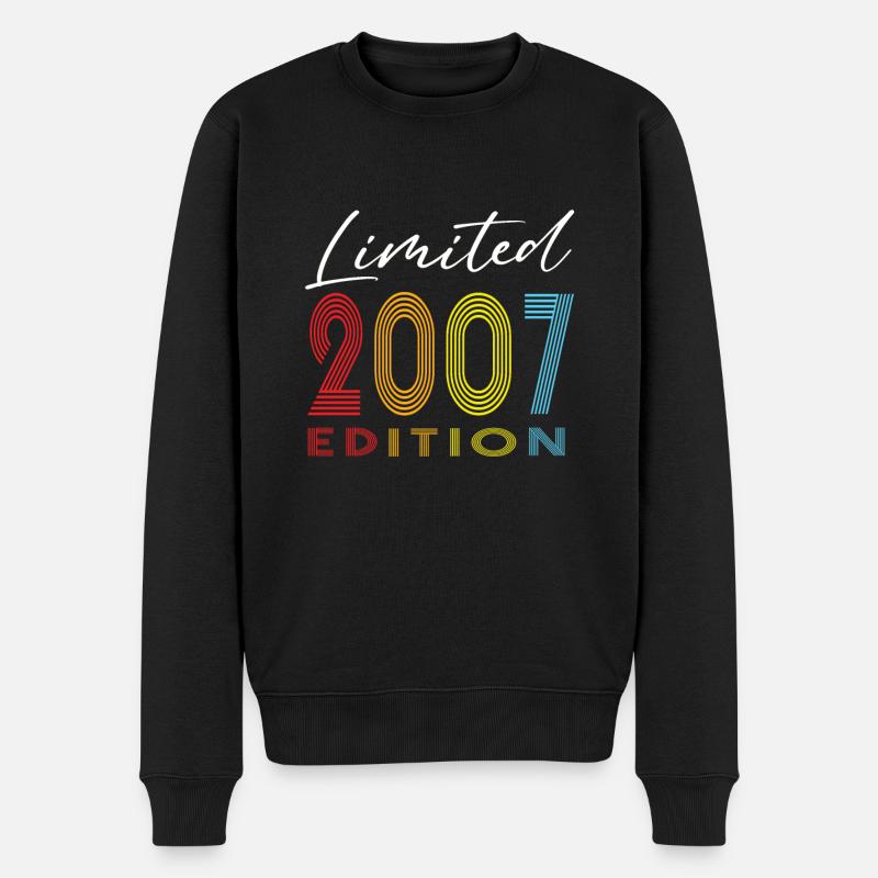 Limited Edition 2007 - Männer Premium Bio Pullover - Schwarz