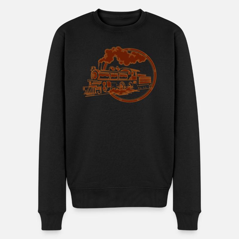 Eisenbahn Eisenbahner Zug Lok Lokführer - Männer Premium Bio Pullover - Schwarz