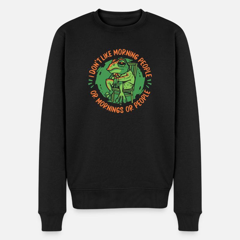 Frosch Frösche Amphibie - Männer Premium Bio Pullover - Schwarz