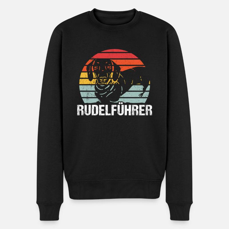 Dachshund Dackel Rauhaardackel Rudelführer Hundeli - Männer Premium Bio Pullover - Schwarz