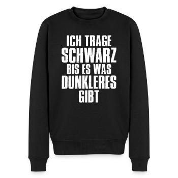 Ich trage schwarz bis es was dunkleres gibt - Männer Premium Bio Pullover - Schwarz - Vorne - Nico (187cm)