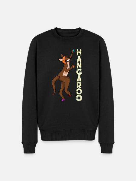 Känguru Klettern Bergsteigen Blouldern - Männer Premium Bio Pullover - Schwarz
