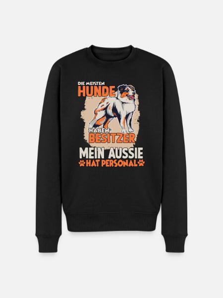 Australian Shepherd Hundebesitzer lustiges Aussie - Männer Premium Bio Pullover - Schwarz