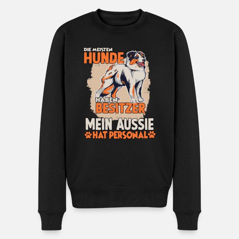 Australian Shepherd Hundebesitzer lustiges Aussie - Männer Premium Bio Pullover - Schwarz