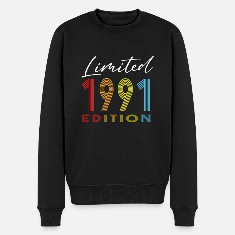 Limited Edition 1991 - Männer Premium Bio Pullover - Schwarz