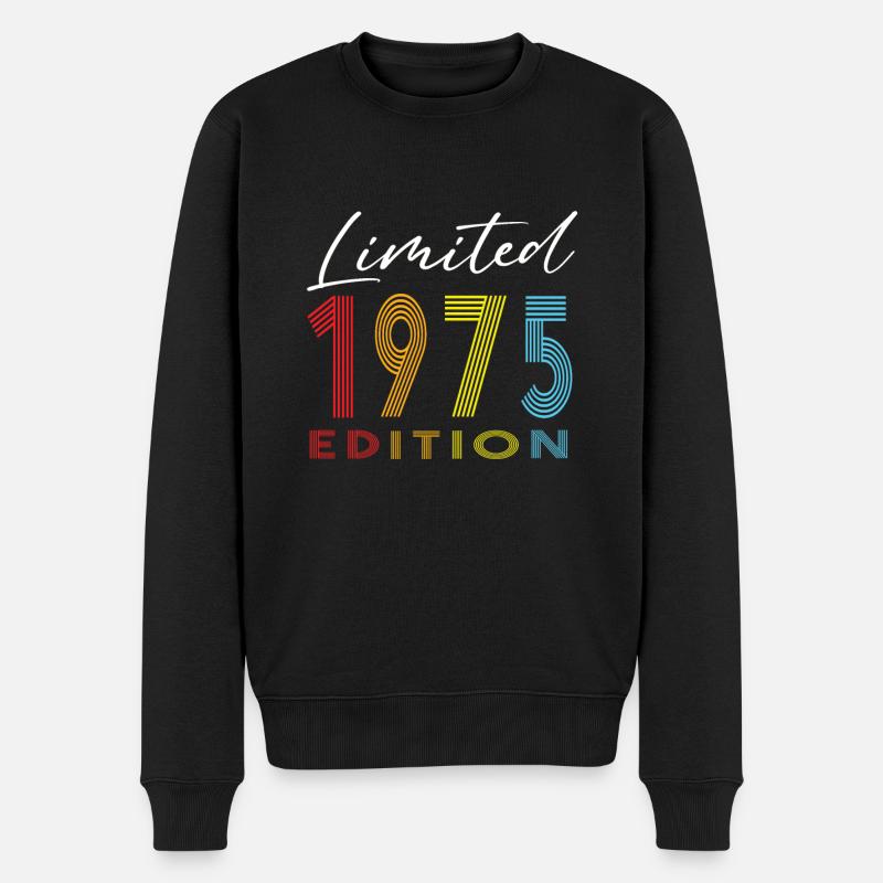 Limited Edition 1975 - Männer Premium Bio Pullover - Schwarz