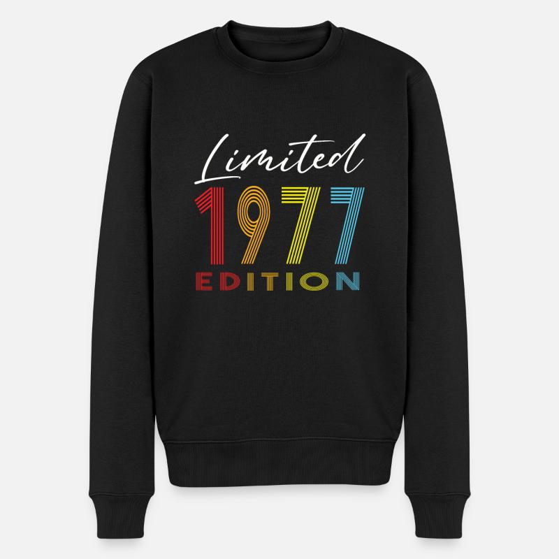 Limited Edition 1977 - Männer Premium Bio Pullover - Schwarz
