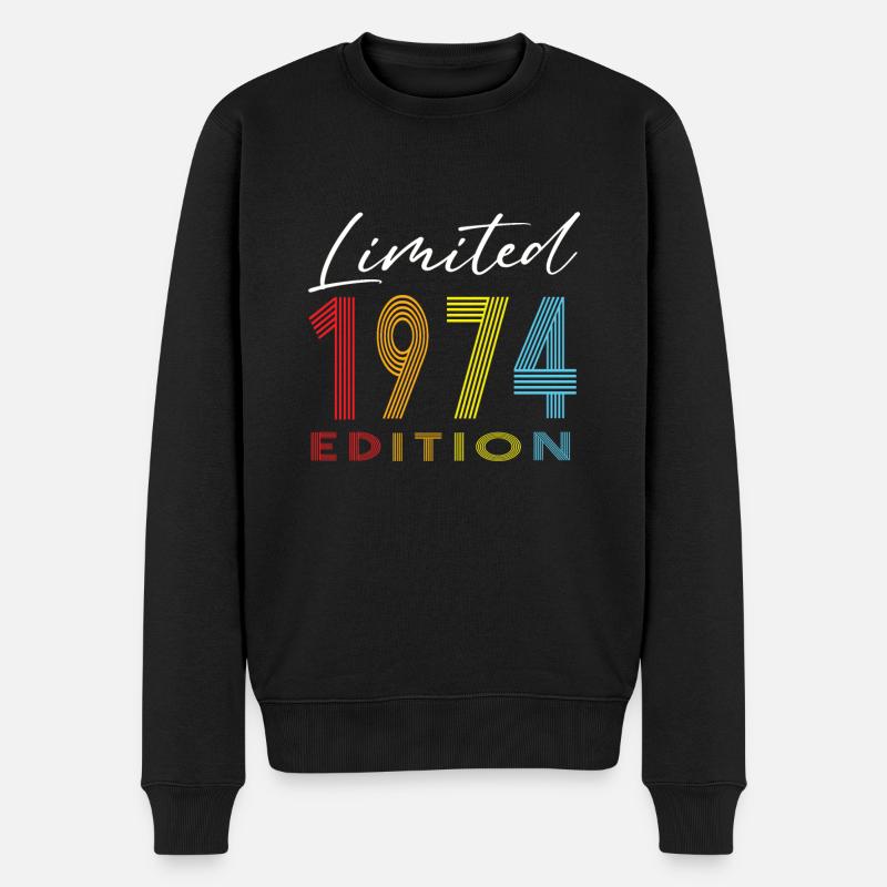 Limited Edition 1974 - Männer Premium Bio Pullover - Schwarz